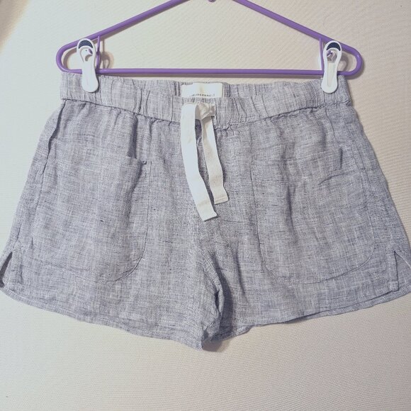 'SOLID & STRIPED' Blue Linen Drawstring shorts - Picture 1 of 5